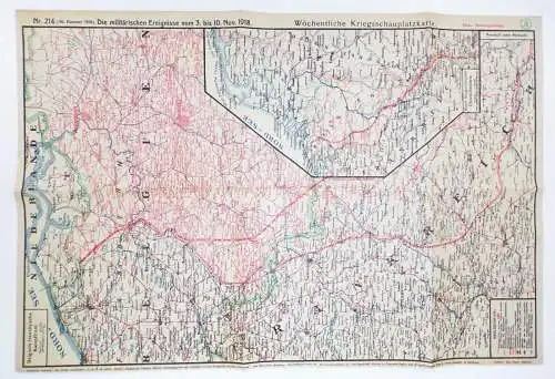 Konvolut Landkarten 1 Wk Völkerkriegskarte militärische Ereignisse