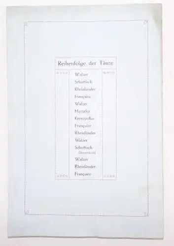 Gesellschaft Typographia Augsburg Programm zur Faschings Unterhaltung 1912