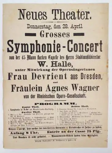 Altes Theater Plakat Aushang Symphonie Konzert Neues Theater Halle Saale