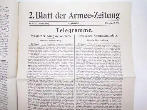 Armee Zeitung 1915 Nr 99 Festung Brest Litowsk ist gefallen großes Hauptquartier