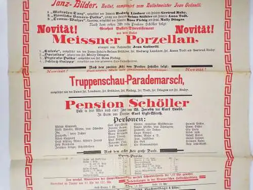 Stadt Theater Eisenach 1893 Plakat Ballett Tanz Poster