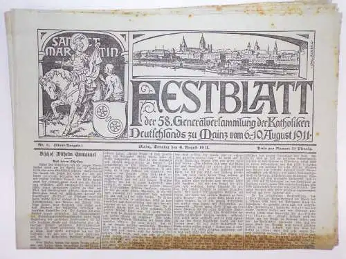 Festblatt Katholiken Generalversammlung Mainz 1911 Zeitung