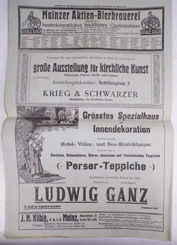 Festblatt Katholiken Generalversammlung Mainz 1911 Zeitung