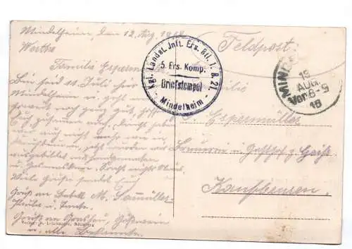 Ak Mindelheim Mehrbild 1918