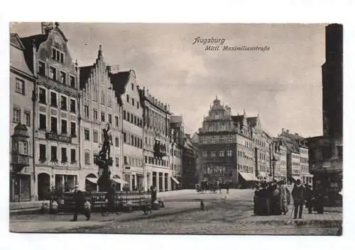 Ak Augsburg Mittlere Maximilianstraße 1918