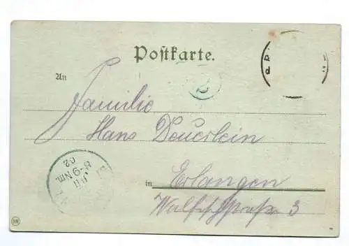 Litho Ak Karlsruhe vom Schloss aus um 1910