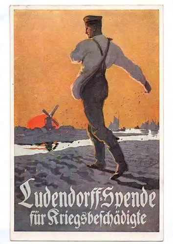 Ak Soldat bei der Aussaat Ludendorff Spende für Kriegsgeschädigte 1 Wk 