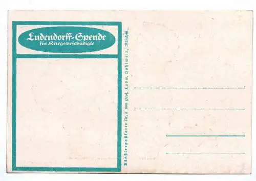 Ludwig Hohlwein Ak Ludendorff Spende 1 Weltkrieg verwundeter Soldat Postkarte