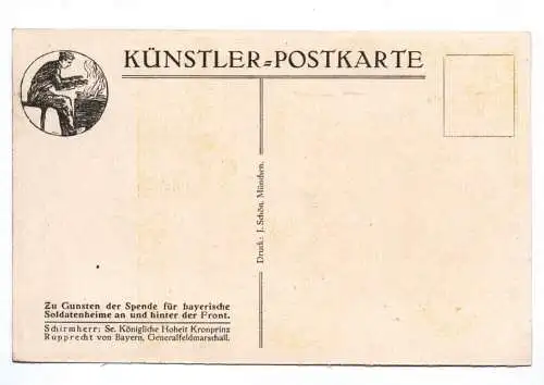 Künstler bayerische Soldatenheime Carl Marr Spende 1 Wk WW1 