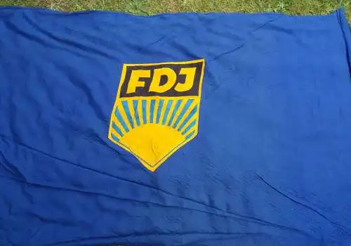 Alte FDJ Fahne Baumwolle Freie deutsche Jugend DDR GDR Flagge