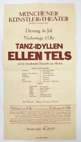 Münchner Volkstheater 1912 Aushänge Programm Plakate 7 Stück München