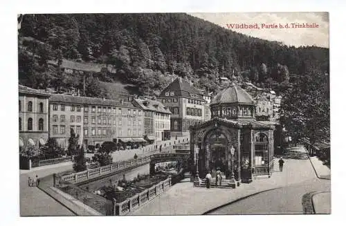 Ak Wildbad Partie bei der Trinkhalle 1909