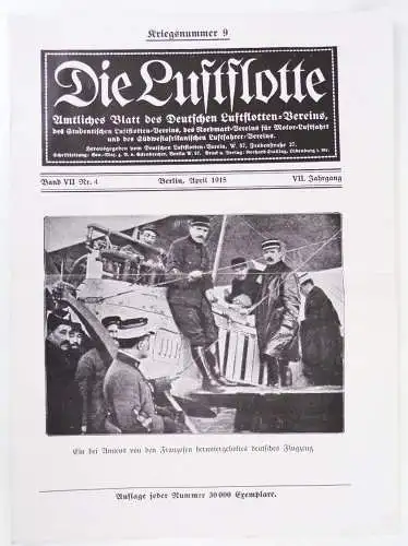 Die Luftflotte deutscher Luftflottenverein Nr 4 Berlin 1915 Flugzeuge Luftfahrt