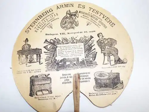 Alter Fächer Sternberg Armin Es Testvere Budapest Ungarn Musikinstrumente 1900