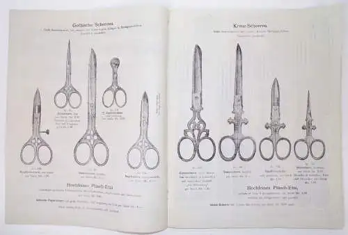 Preisliste Solinger Stahlwaren Taschenmesser Besteck von den Steinen u Cie 1895