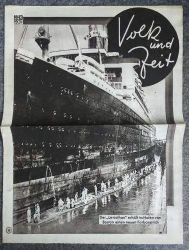 Volk und Zeit Der Leviathan im Hafen von Boston 1931 Nr. 13 Zeitung