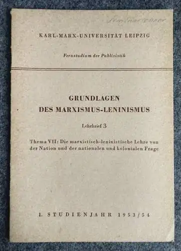 Grundlagen des Marxismus Lenismus Hefte 5 Stück Lehrmaterial DDR 1935 bis 55