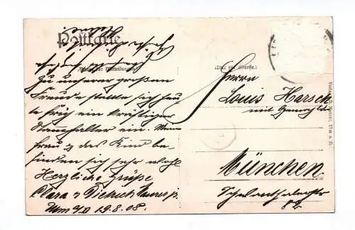 Ak Ulm an der Donau Partie beim Metzgerturm 1908