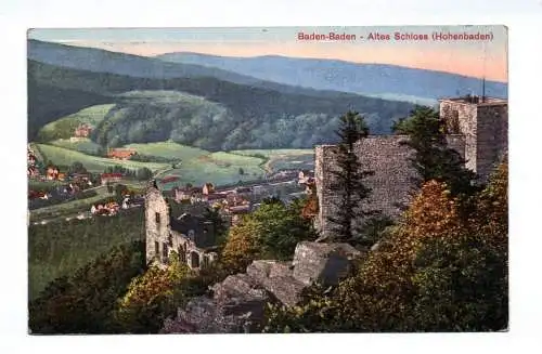 Ak Baden Baden Altes Schloss Hohenbaden 1913