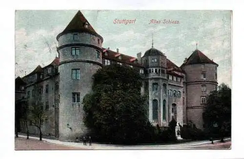 Ak Stuttgart Altes Schloss 1909