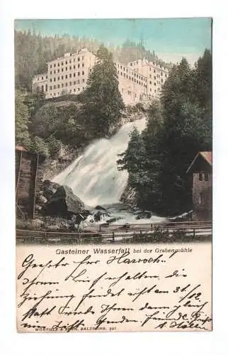 Ak Gasteiner Wasserfall bei der Grabenmühle Bad Gastein