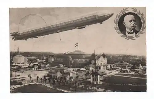 Ak Zeppelin Luftschiffahrt-Ausstellung Frankfurt 1909