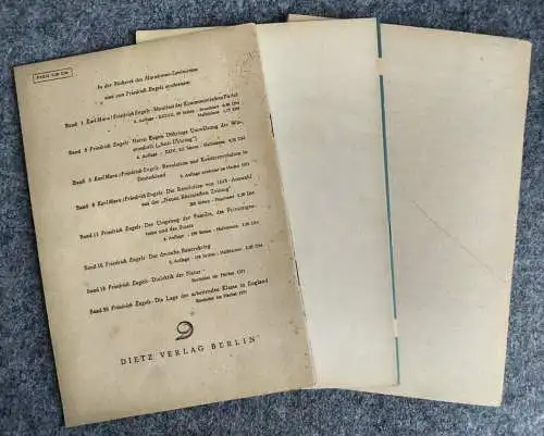 3 x Engels Konspekt über "Das Kapital" Dietz Verlag Berlin 1951 Friedrich Engels