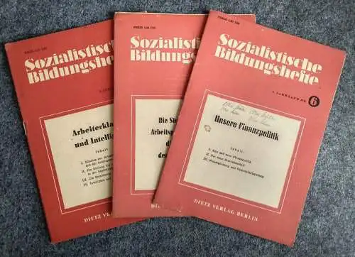 3 x Sozialistische Bildungshefte Nr. 3,4,5 Dietz Verlag Berlin 1948