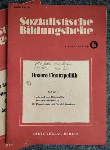 3 x Sozialistische Bildungshefte Nr. 3,4,5 Dietz Verlag Berlin 1948