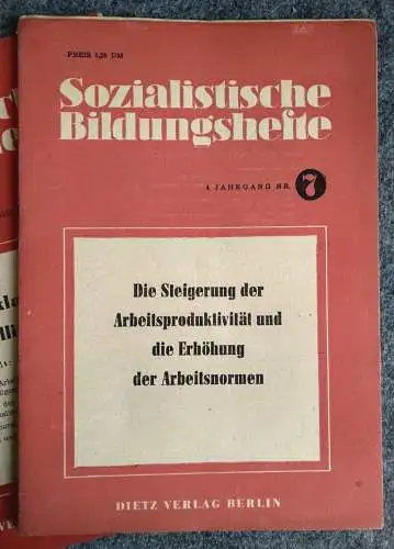 3 x Sozialistische Bildungshefte Nr. 3,4,5 Dietz Verlag Berlin 1948