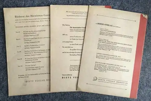 3 x Sozialistische Bildungshefte Nr. 3,4,5 Dietz Verlag Berlin 1948