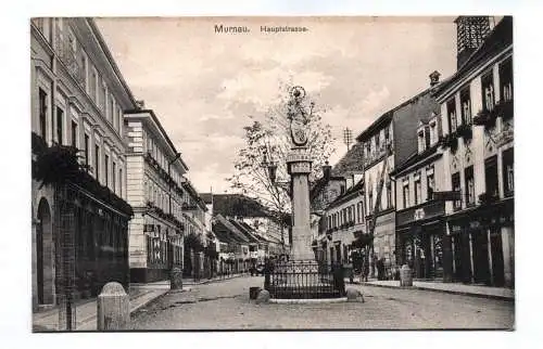 Ak Murnau Hauptstrasse 1912 Mariensäule am Untermarkt