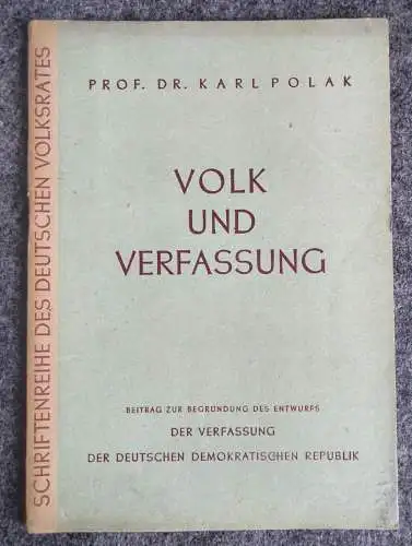 Volk und Verfassung & Das Verfassungsproblem 2 Stück DDR Heft 19 Dr. Karl Polak