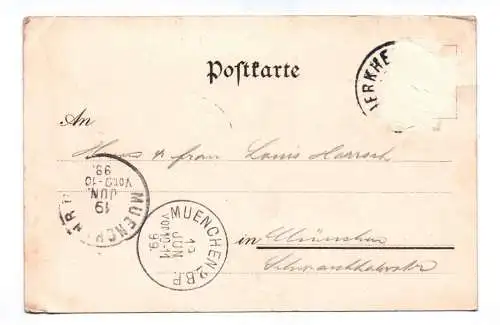 Litho Ak Rheinpfalz Klosterruine Limburg bei Dürkheim 1899