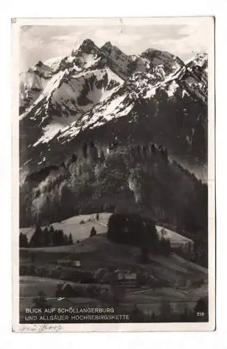 Ak Blick auf Schöllangerburg und Allgäuer Hochgebirgskette