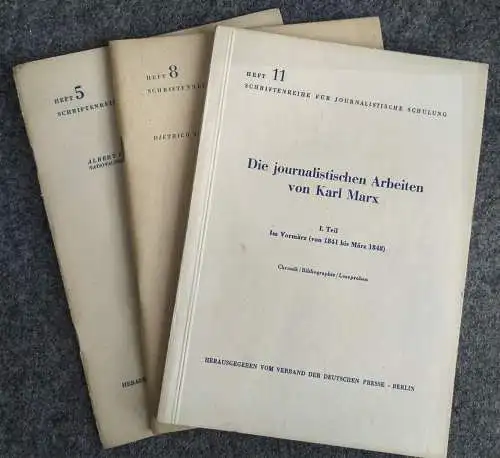 Die journalistischen Arbeiten von Karl Marx 3 Stück DDR Hefte für journalistisch