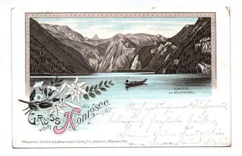 Litho Ak Gruss vom Königsee 1897