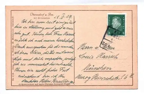 Ak Oberaudorf mit Brünnstein 1929