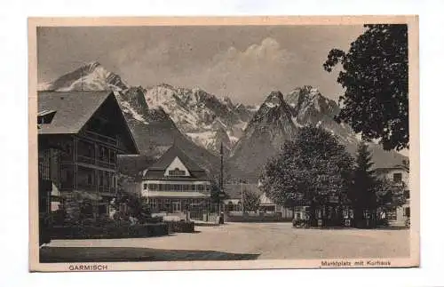 Ak Garmisch Marktplatz mit Kurhaus 1914