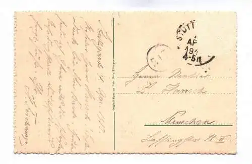 Ak Stuttgart Anlagensee mit neuem Hoftheater 1913 Schwan