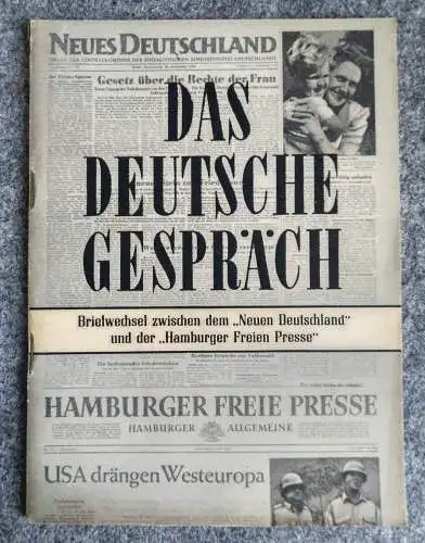 Das deutsche Gespräch DDR Propaganda Heft Verlag Neues Deutschland