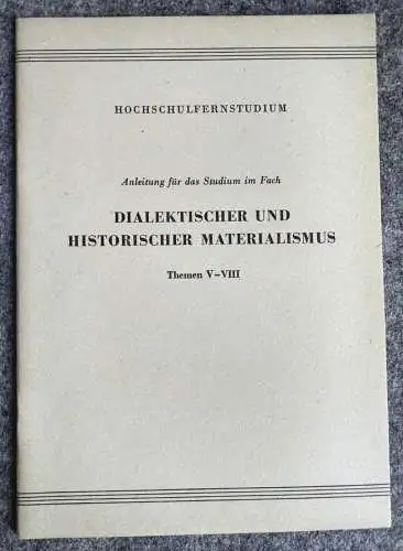 Dialektischer und Historischer Materialismus Hochschulfernstudium DDR 1954/55