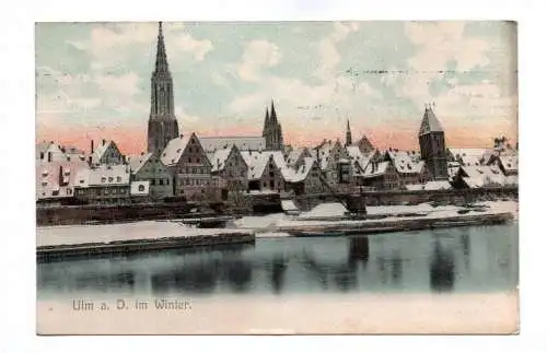Ak Ulm an der Donau im Winter 1913