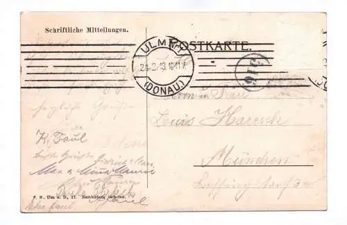 Ak Ulm an der Donau im Winter 1913