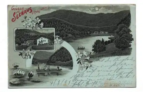 Litho Ak Grüsse aus Seehaus Ruhpolding 1899