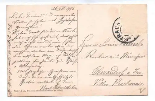 Ak Traunstein Ortsansicht 1913