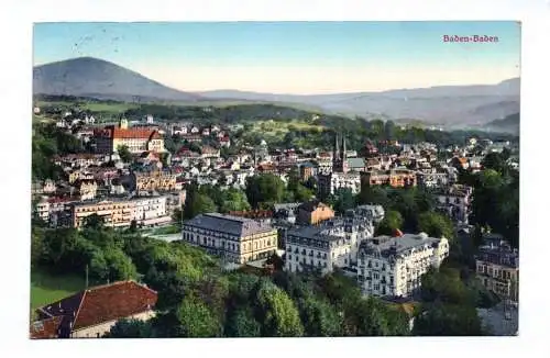 Ak Baden Baden Ortsansicht 1913