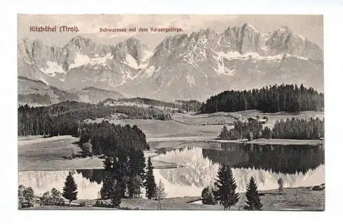 Ak Kitzbühel Tirol Schwarzsee mit dem Kaisergebirge 1912