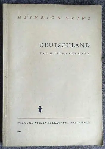 Heinrich Heine Deutschland ein Wintermärchen 1949 Volk und Wissen Verlag