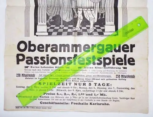 Oberammergauer Passionsfestspiele um 1915 Plakat 1 Weltkrieg Poster Passionsspie